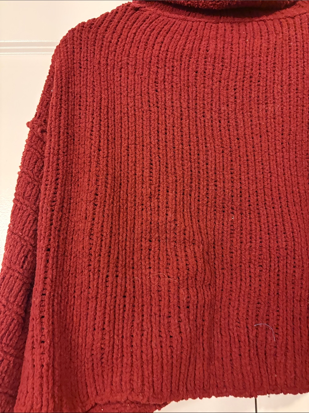 Free People Chunky Cowl Neck Sweater - Burgundy - Picture 5 of 5